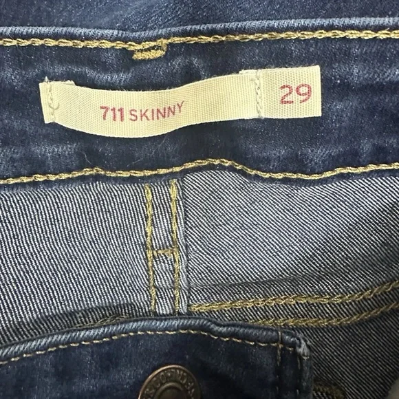 Levis 711 Women's Size 27 Skinny Denim Blue Jeans Pants Stretch - Picture 6 of 12
